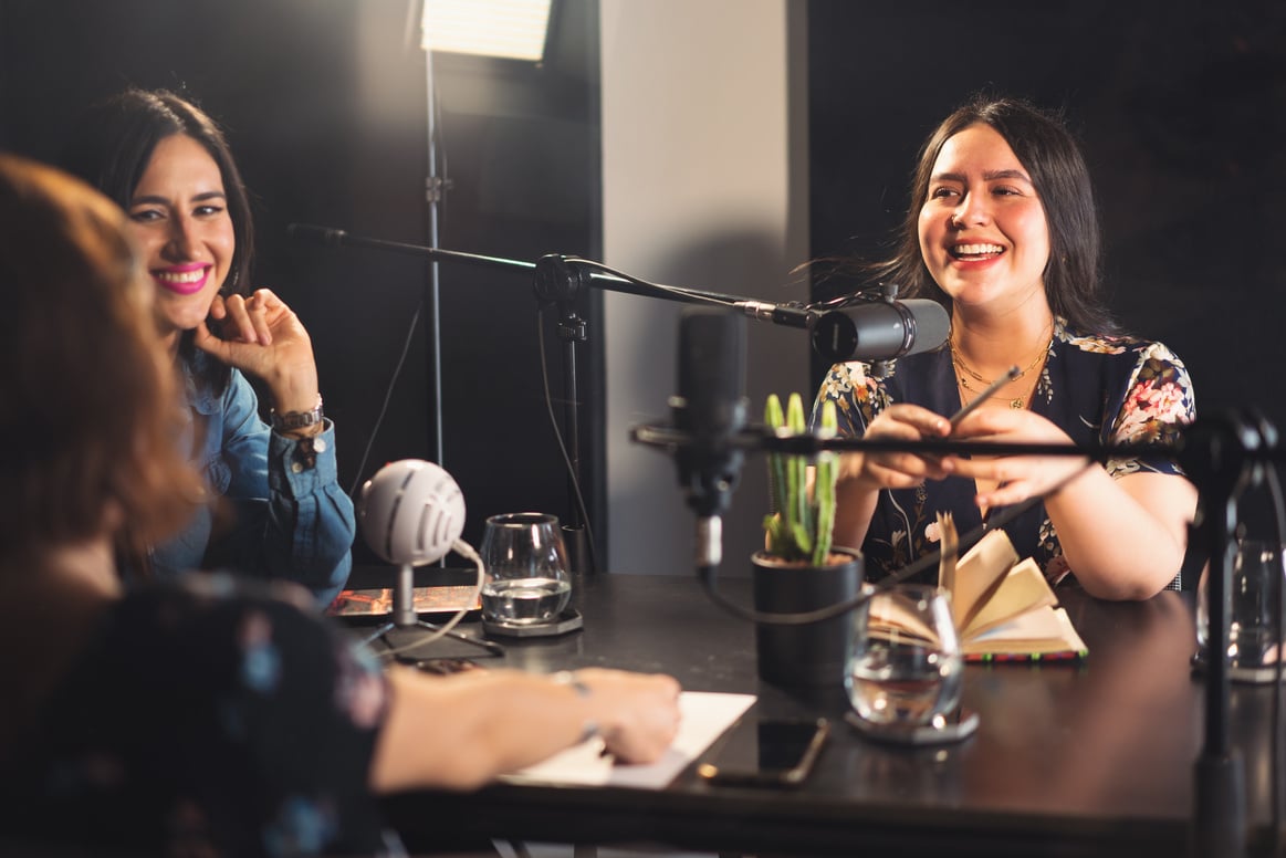 Women Having Conversation Inside the Recording Studio